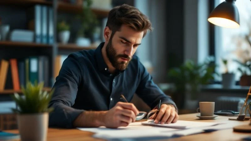 Frau berechnet Foerderung fuer die Weiterbildung in NRW